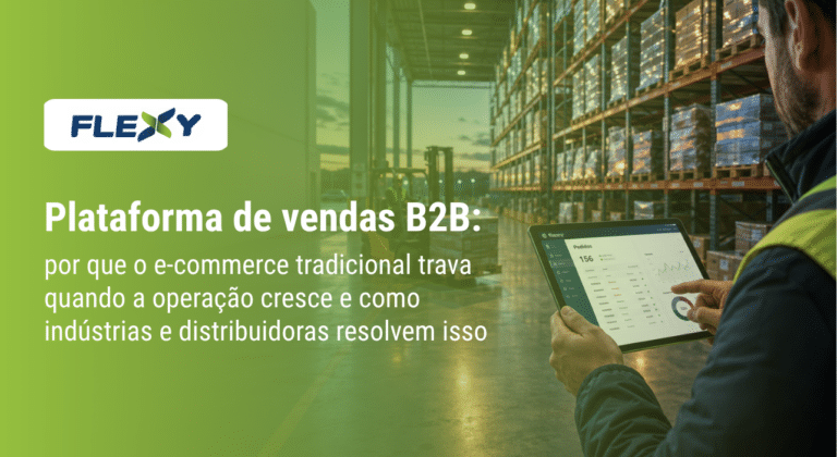 Diretor comercial de indústria analisando plataforma de vendas B2B em tablet